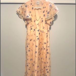 The Nines by Hatch Flutter Chiffon Short Sleeve Maternity Dress Blush Pink